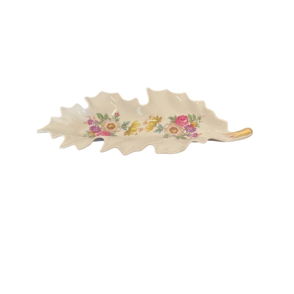 Mitterteich Bavaria Leaf Shaped Candy/Trinket Dish Germany Vtg